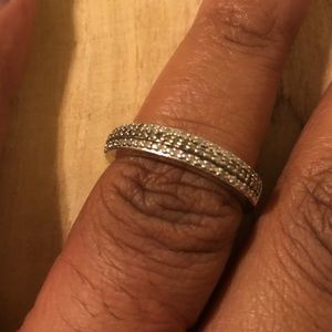 Gold Over Silver 1/4 cttw chocolate 3row Band